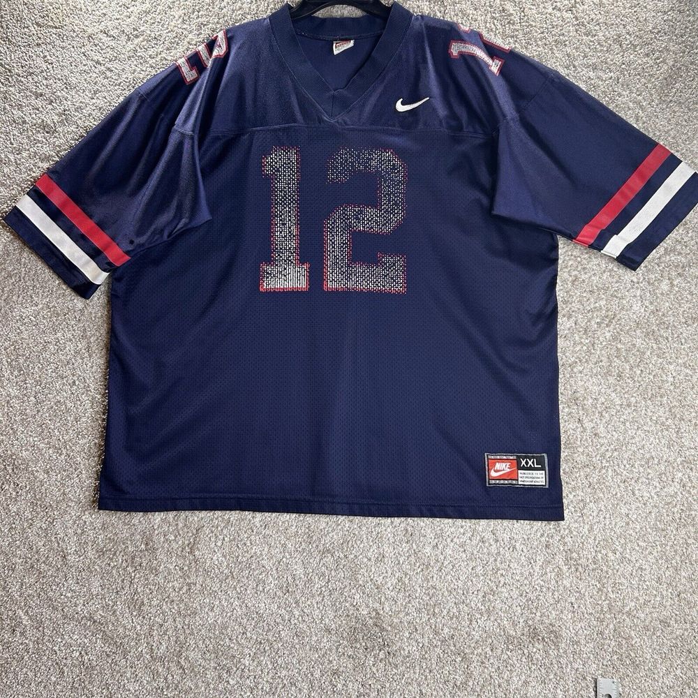 Vintate Nike Jersey Men's Size 2xl Swoosh Embroidered Blue 100% Nylon‎